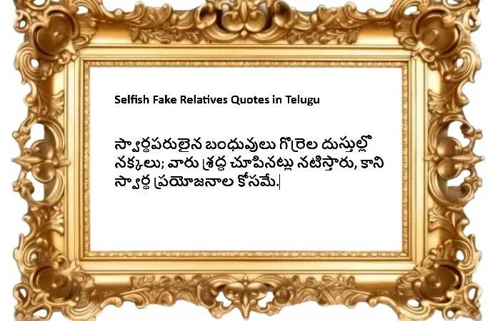 Selfish Fake Relatives Quotes in Telugu