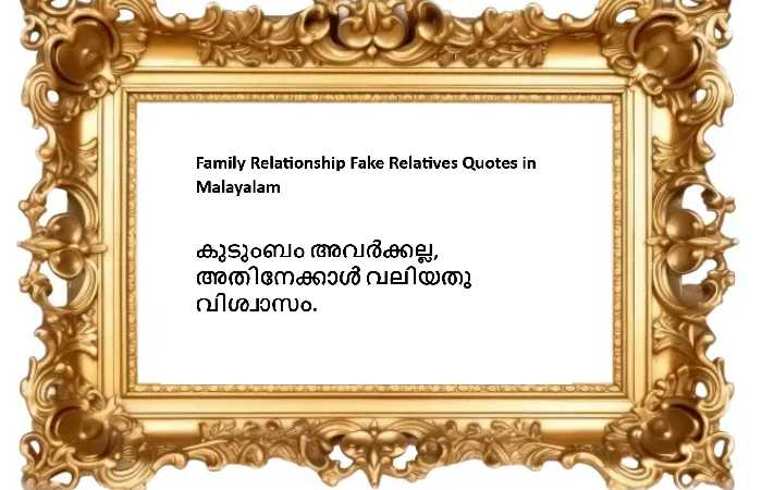 Family Relationship Fake Relatives Quotes in Malayalam